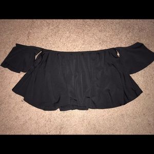 Black off the shoulder crop top